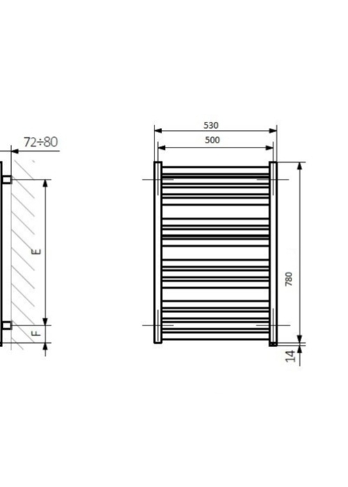 Рушникосушка Terma Marlin One 780х530 WWMRN078053KS96E8P 