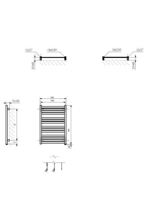 Рушникосушка електрична  Terma  Marlin One 780x530 WWMRN078053KS95E1P 