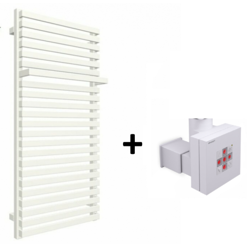 Рушникосушка Terma City 1050x600 Ral soft 9016 E8+ split 800W + Терморегулятор прихованого монтажу Terma KTX2 White WLCIT105060KS96E8TS1D+WEKT2K916S