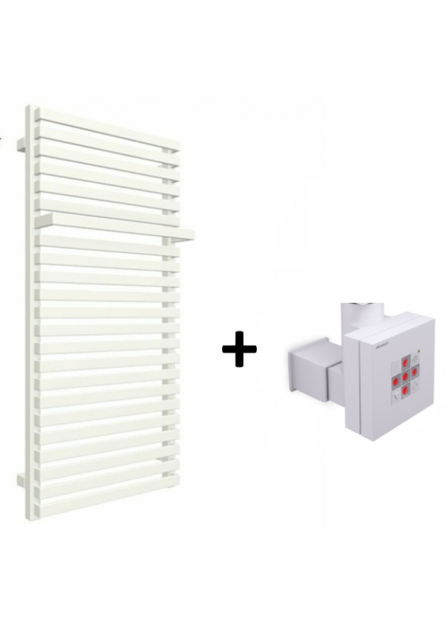 Рушникосушка Terma City 1050x600 Ral soft 9016 E8+ split 800W + Терморегулятор прихованого монтажу Terma KTX2 White WLCIT105060KS96E8TS1D+WEKT2K916S