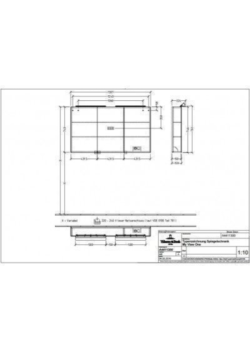 Дзеркальна шафа VILLEROY & BOCH MY VIEW ONE 130 СМ A4411300