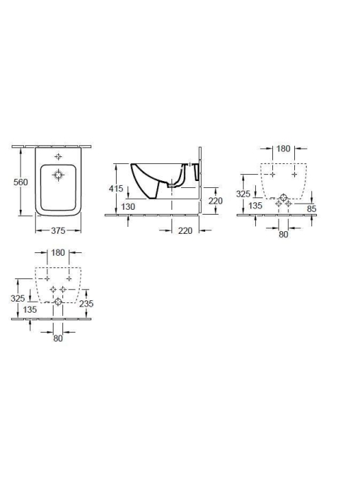 Биде подвесное  Villeroy & Boch VERITY LINE 44150001