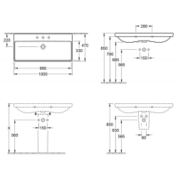 Умивальник Villeroy & Boch AVENTO 100х47 см 4156A201