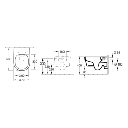 Унітаз підвісний Villeroy & Boch AVENTO Rimless 53 см + сидіння 9M87S101 (5656RSR1) Ceramic Plus