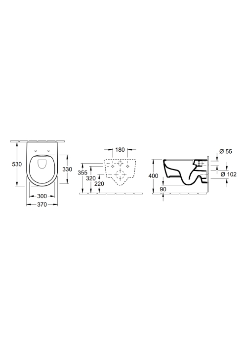 Унітаз підвісний Villeroy & Boch AVENTO Rimless 53 см + сидіння 9M87S101 (5656RSR1) Ceramic Plus