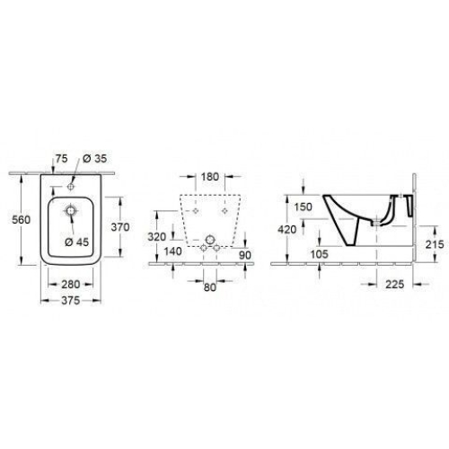 Біде підвісне Villeroy & Boch Finion з покриттям Ceramic 446500R1