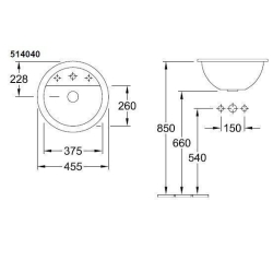 Умывальник VILLEROY & BOCH LOOP & FRIENDS d-45 см 51404001