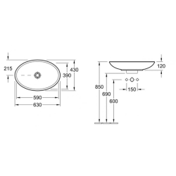 Умивальник VILLEROY & BOCH LOOP & FRIENDS 63х43 см 51511001