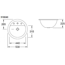 Умывальник VILLEROY & BOCH LOOP & FRIENDS d-44 см  51804001