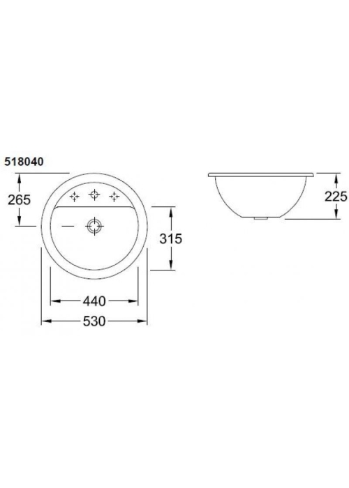 Умывальник VILLEROY & BOCH LOOP & FRIENDS d-44 см  51804001