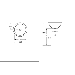 Умывальник VILLEROY & BOCH LOOP & FRIENDS d-53,5  61405101