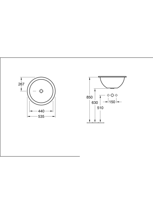 Умивальник VILLEROY & BOCH LOOP & FRIENDS d-53,5 61405101