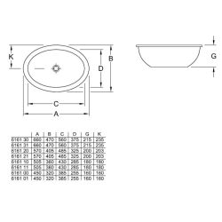 Умывальник VILLEROY & BOCH LOOP & FRIENDS 43х28 см  61611001