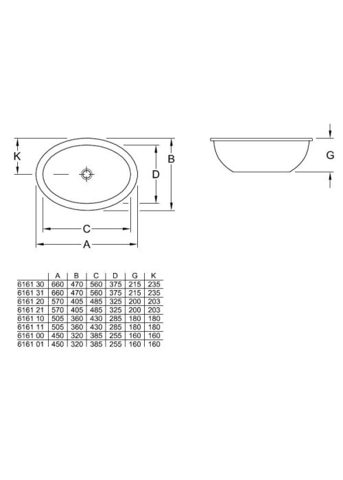 Умивальник VILLEROY & BOCH LOOP & FRIENDS 43х28 см 61611001