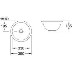 Умывальник VILLEROY & BOCH LOOP & FRIENDS d-33 см  61803301