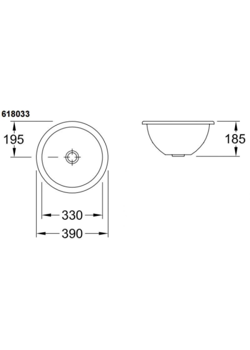 Умывальник VILLEROY & BOCH LOOP & FRIENDS d-33 см  61803301