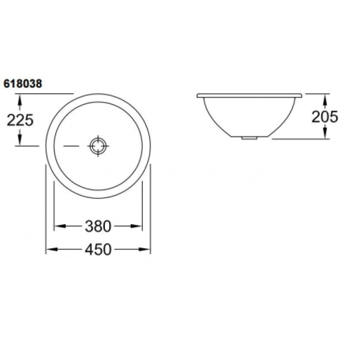 Умивальник VILLEROY & BOCH LOOP & FRIENDS d-38 см 61803801