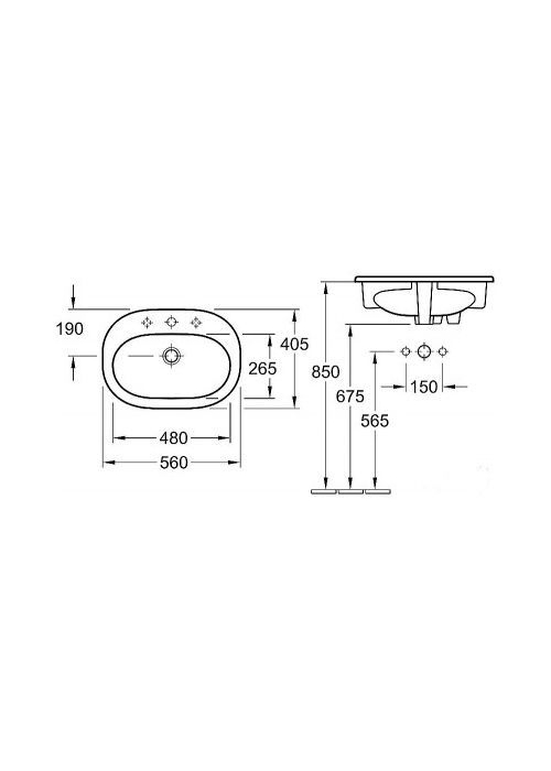 Умивальник VILLEROY & BOCH O.NOVO 56х40 см 41615601 UM