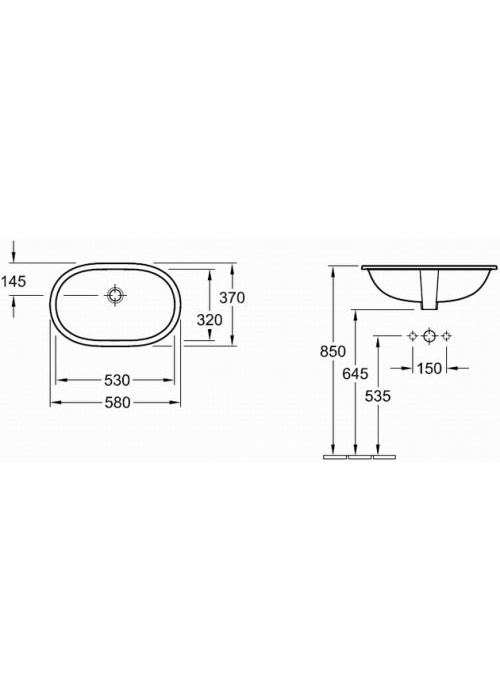 Умивальник VILLEROY & BOCH O.NOVO 58х37 см 41625001 UM