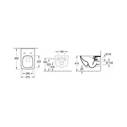 Унітаз підвісний з кришкою Villeroy&Boch Venticello DirectFlush 37,5 x 56 см, білий (4611R001_8M22S101)