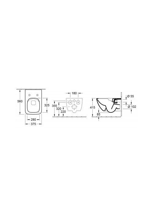 Унітаз підвісний з кришкою Villeroy&Boch Venticello DirectFlush 37,5 x 56 см, білий (4611R001_8M22S101)