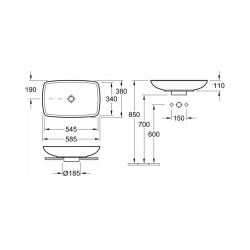 Умивальник VILLEROY & BOCH LOOP & FRIENDS 58х38 см 51540001