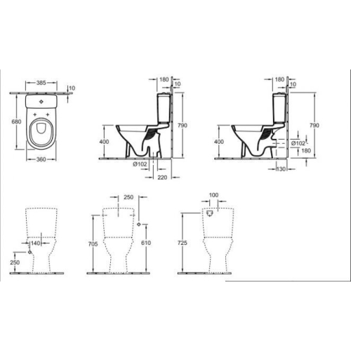 Унітаз для підлоги VILLEROY&BOCH O.Novo 5661T301 DUO з кришкою soft close 5661T301