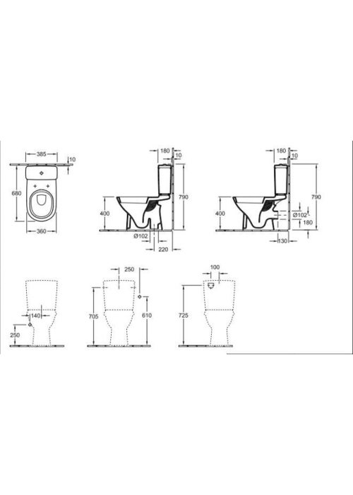 Унітаз для підлоги VILLEROY&BOCH O.Novo 5661T301 DUO з кришкою soft close 5661T301