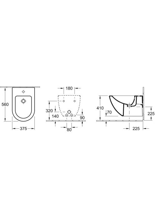 Биде подвесное VILLEROY & BOCH SUBWAY 74000001