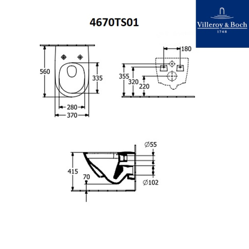 Унітаз підвісний Villeroy & Boch Subway 3.0 з сидінням Soft Close 4670TS01