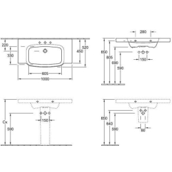 Умивальник Villeroy & Boch SENTIQUE 100х52 см 5142A001