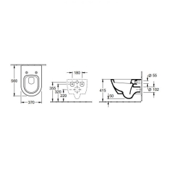 Унітаз підвісний Villeroy & Boch SUBWAY 2.0 без сидіння 56001001