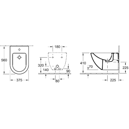 Біде підвісне VILLEROY & BOCH SUBWAY 7K000001