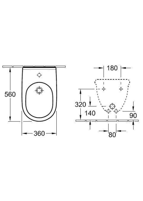 Біде підвісне Villeroy & Boch O.novo 54600001