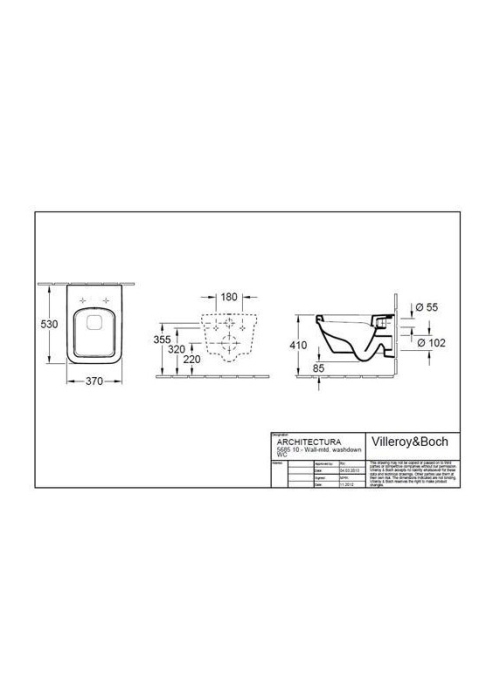 Унітаз підвісний Villeroy & Boch 5685HR01 OMNIA ARCHITECTURA із сидінням DirectFlush + 9M58S101