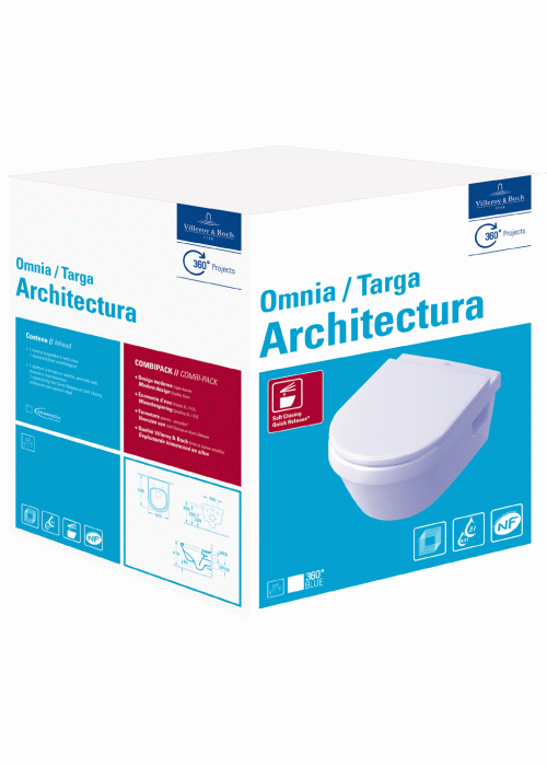 Унитаз подвесной VILLEROY&BOCH OMNIA ARCHITECTURA 5684H101 + сидение   Slow closing 98M9C101