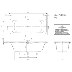 Ванна VILLEROY&BOCH  TARGA STYLE 170/70 см, UBA177FRA2V-01