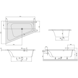 Ванна акрилова асиметрична VILLEROY&BOCH LOOP & FRIENDS 175*135см ліва UBA175LFS9L V-01 (Пошкодження на торцевій частині)
