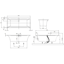 Ванна VILLEROY&BOCH SQUARO EDGE 12 170*75 см UBQ170SQE2DV-01