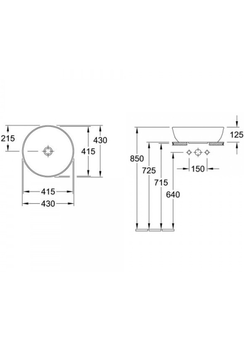 Умивальник Villeroy & Boch Artis d-43 см 41794301