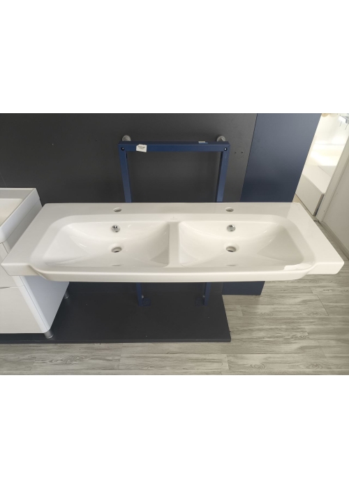 Умывальник двойной подвесной прямоугольный на два смесителя Villeroy&Boch SENTIQUE 130х52 см (5126D1R2) (Сантехнический недолив)