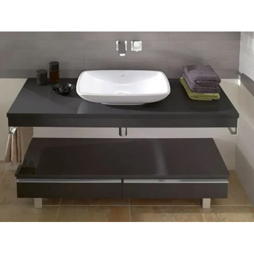 Умивальник на стільницю VILLEROY & BOCH LOOP & FRIENDS 58х38 см в комплекті з донним клапаном та підставкою (51540001) (Сантехнічний недолив)