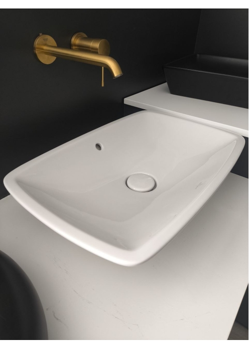 Умивальник на стільницю VILLEROY & BOCH LOOP & FRIENDS 58х38 см в комплекті з донним клапаном та підставкою (51540001) (Сантехнічний недолив)
