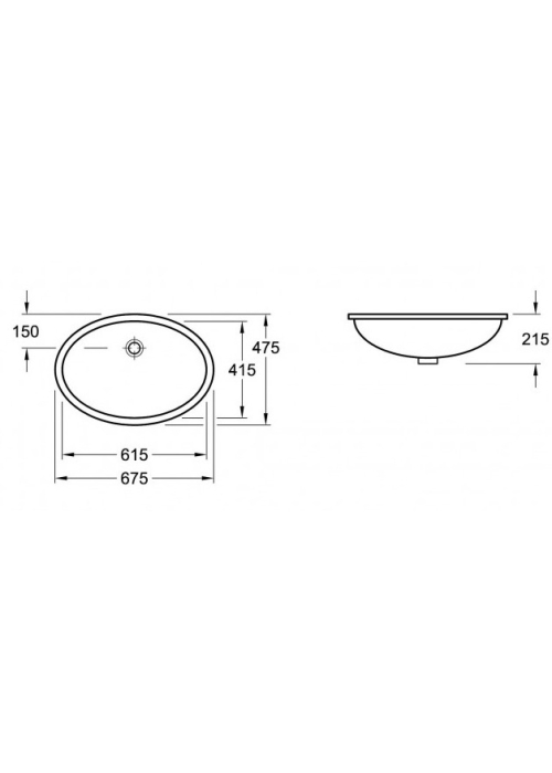 Умивальник VILLEROY & BOCH EVANA 61х41 см 61440001