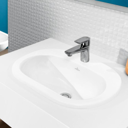 Умивальник овальний врізний в стільницю VILLEROY & BOCH O.NOVO 56х40 см (41615601) UM (Сентехнічний недолив)
