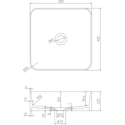 Раковина накладна кам'яна Solid surface, 13-40-210