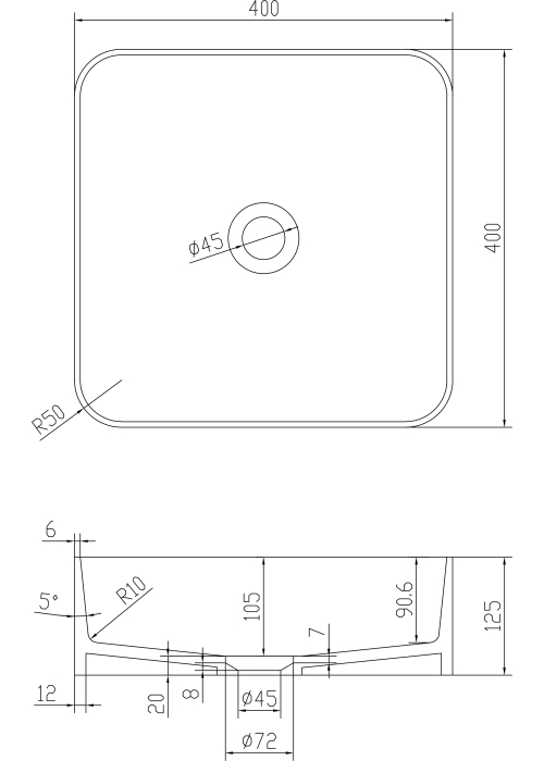 Раковина накладна кам'яна Solid surface, 13-40-210