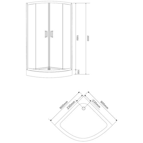 Душова кабіна Eger TISZA BS 90x90x185, без піддону, скло Spagetti, 599-021-BS/1