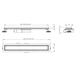 Лінійний трап Volle MASTER LINEA Capri 600мм; комбінований затвор epillado cromo 9046.210114