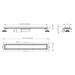 Лінійний трап Volle MASTER LINEA Celula 700мм; комбінований затвор cepillado cromo 9046.210814